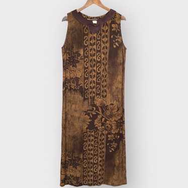 Norton McNaughton Maxi Dress Women M Brown Rayon … - image 1