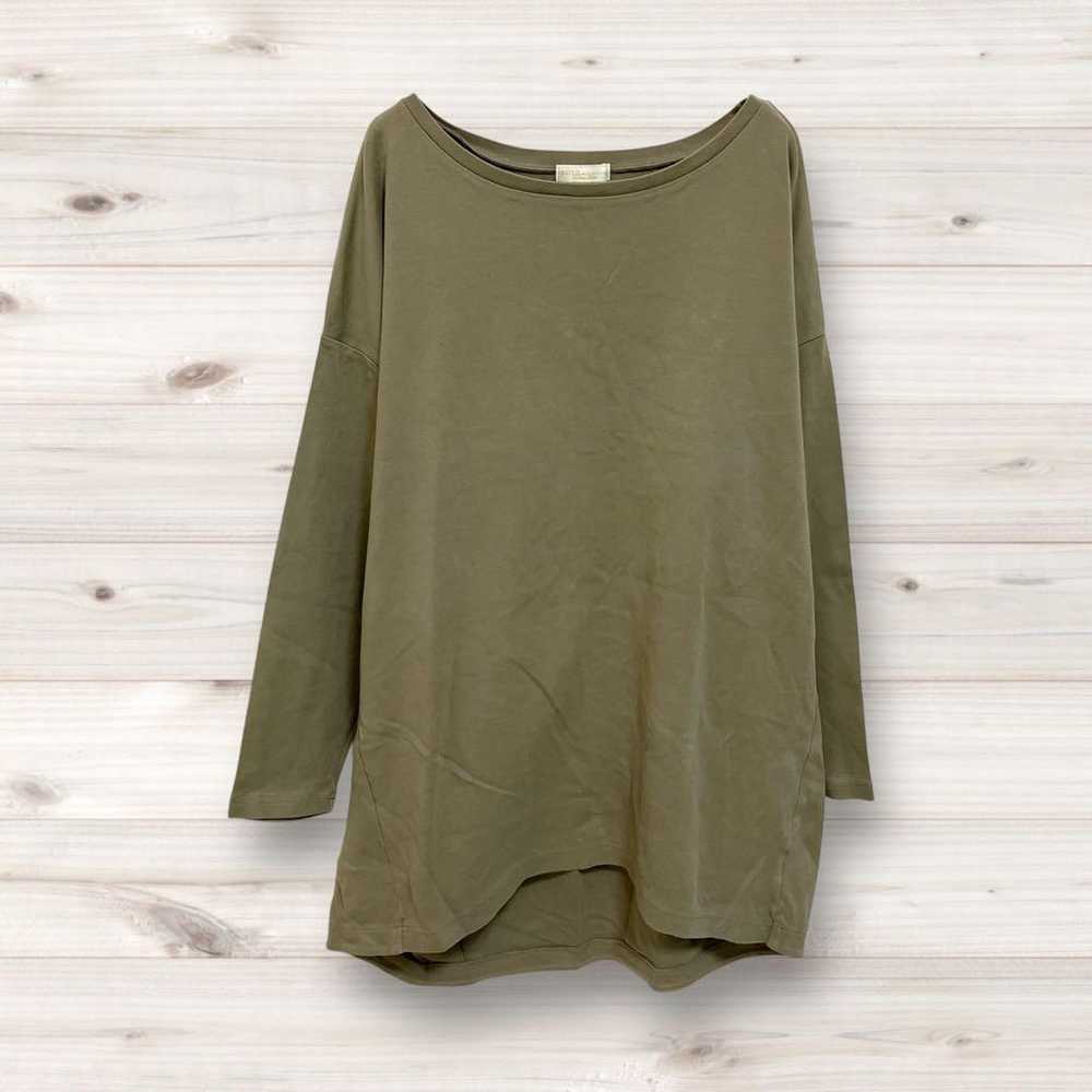 Earth Music Ecology Tops Simple Plain Long Sleeve… - image 1