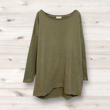 Earth Music Ecology Tops Simple Plain Long Sleeve… - image 1