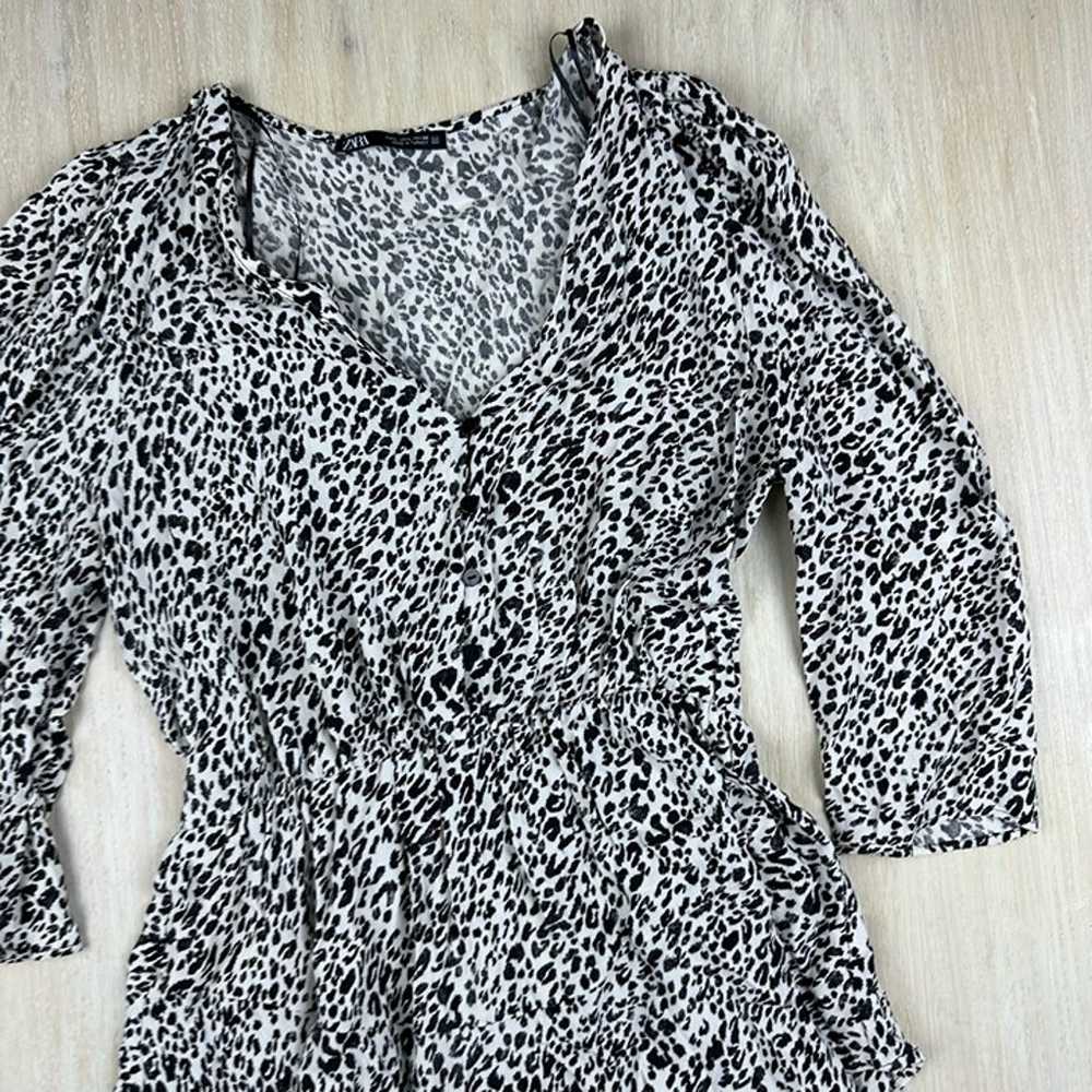 Zara Animal Cheetah Leopard Print Mini Tiered Chi… - image 2