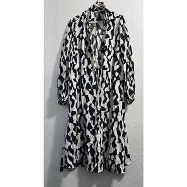 Ava Viv Dress Size 2x Black And White midi