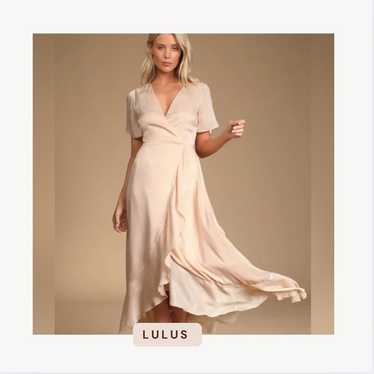 Lulus Forever Elegant Light Peach Satin Ruffled Ma