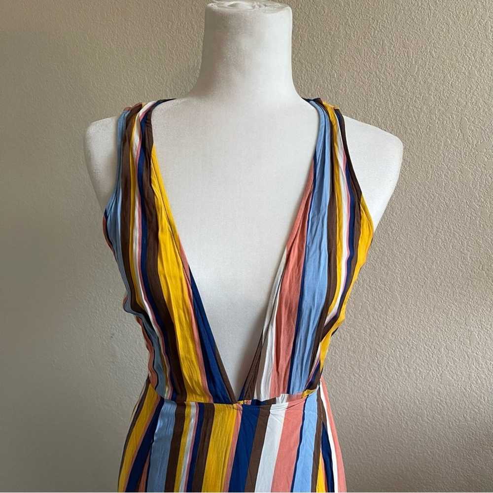 Forever 21 Multicolor Striped Deep V Neck Sleevel… - image 3