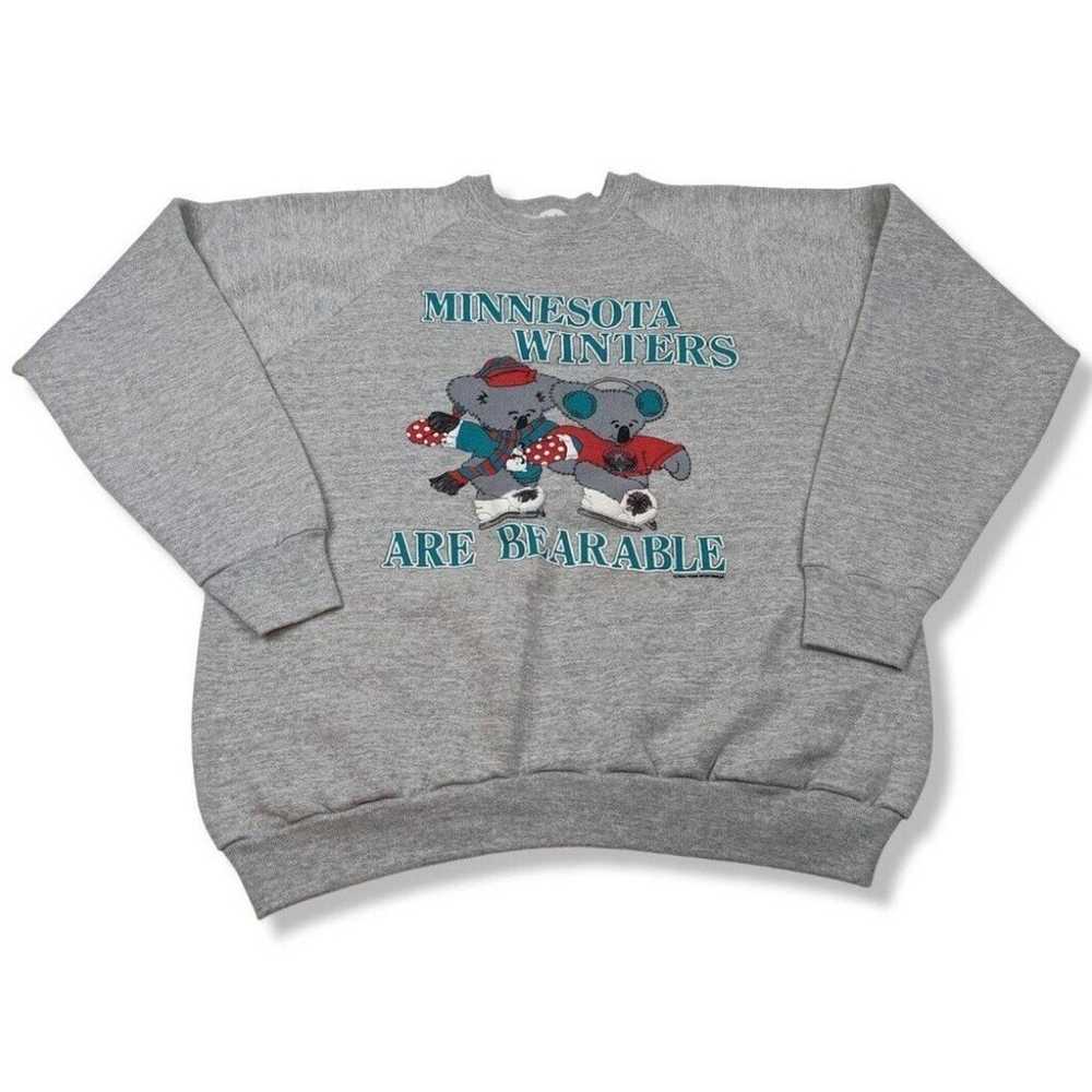 Vintage 90s "Minnesota Winters Are Bearable" Gray… - image 1