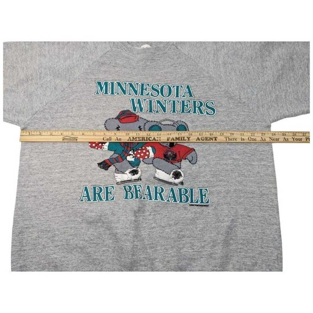 Vintage 90s "Minnesota Winters Are Bearable" Gray… - image 7