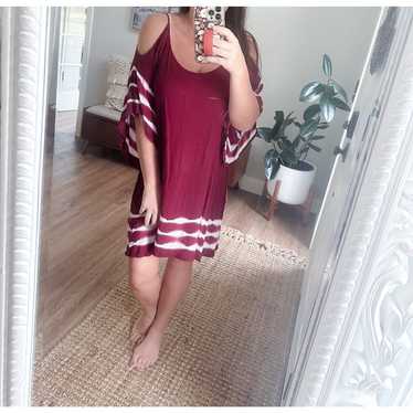 NEW Boutique cold shoulder flowy kimono boho dress