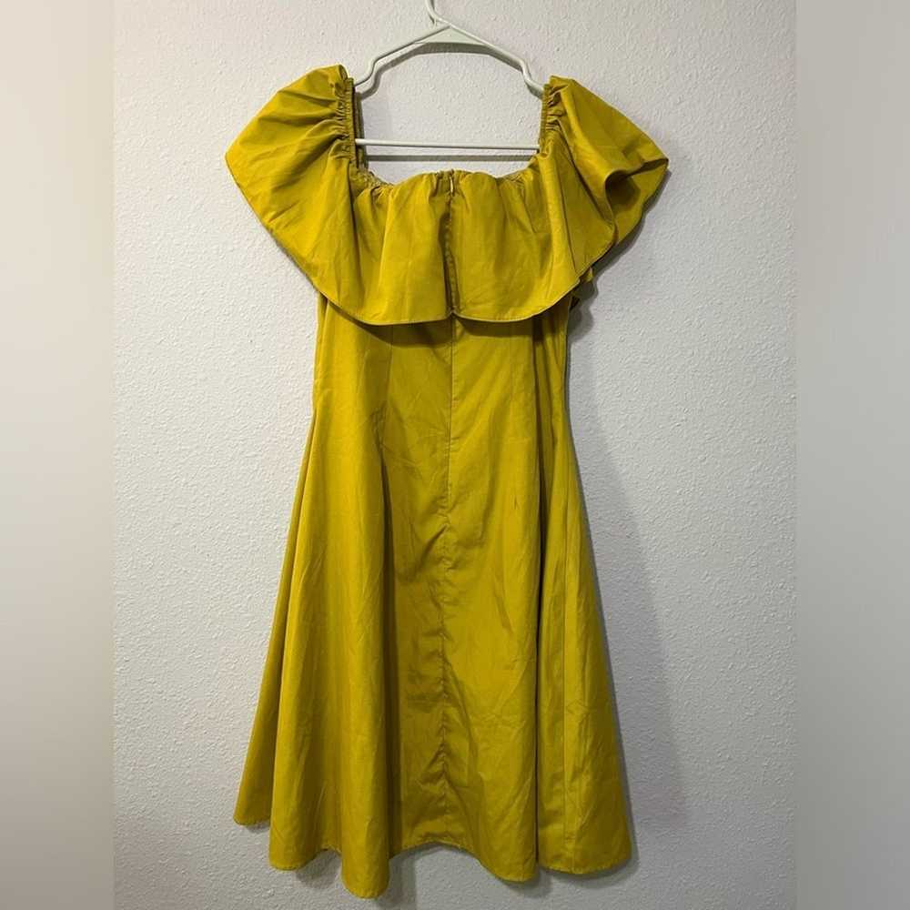 Zara Chartreuse Green Flounce Ruffle Top Fit & Fl… - image 2