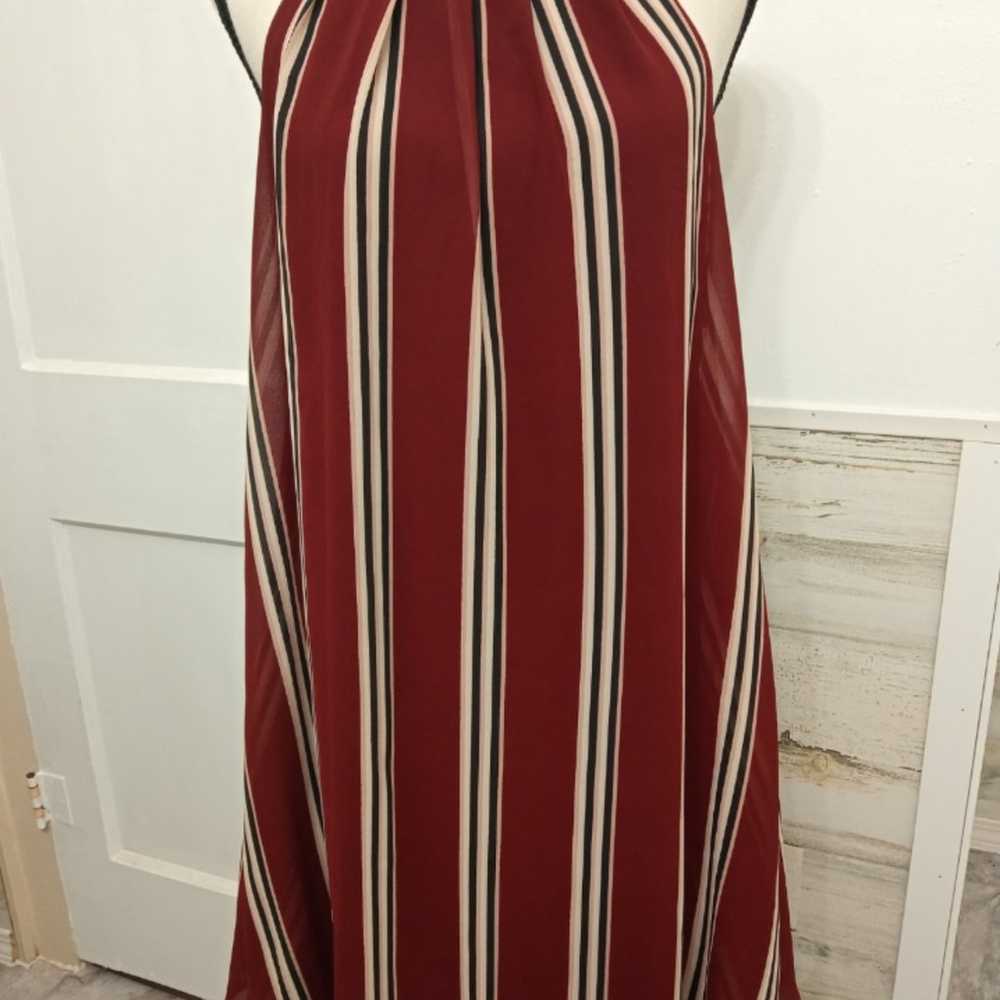 Beautiful medium striped maroon dress - image 1