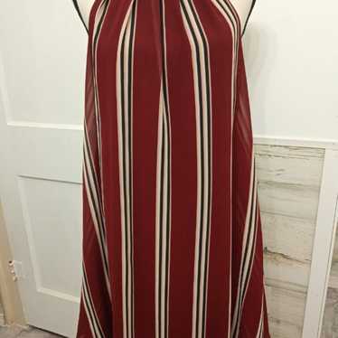 Beautiful medium striped maroon dress