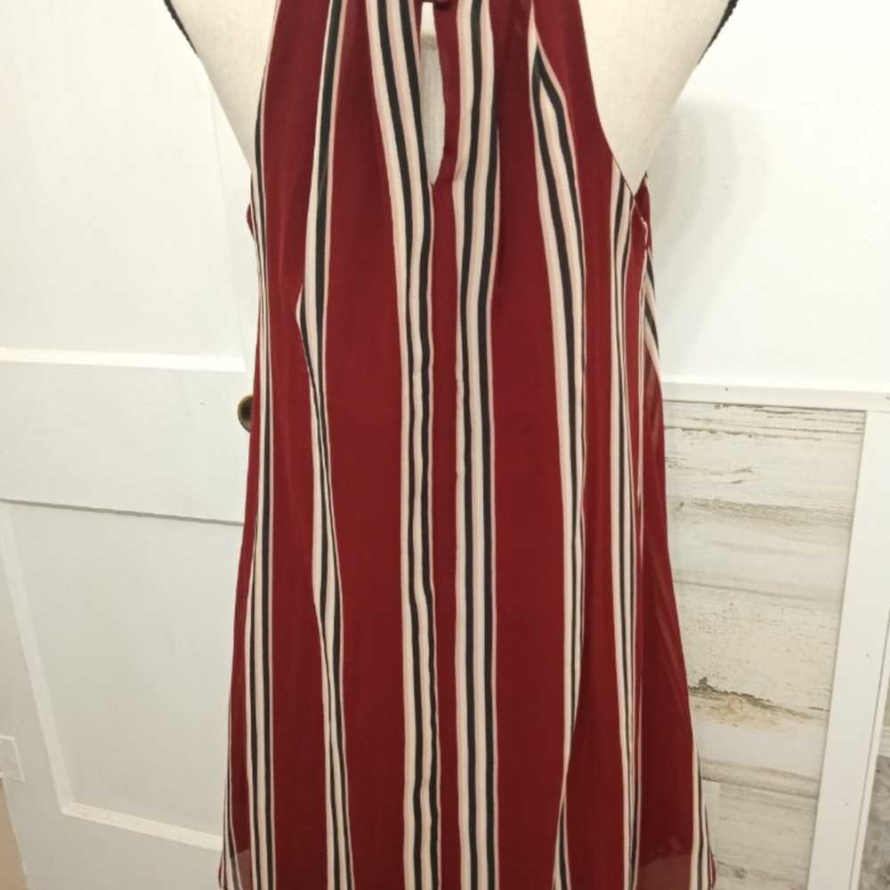 Beautiful medium striped maroon dress - image 2