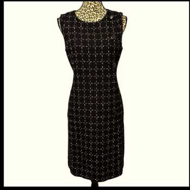 Ann Taylor Black and White Sleeveless Tweed Sheat… - image 1