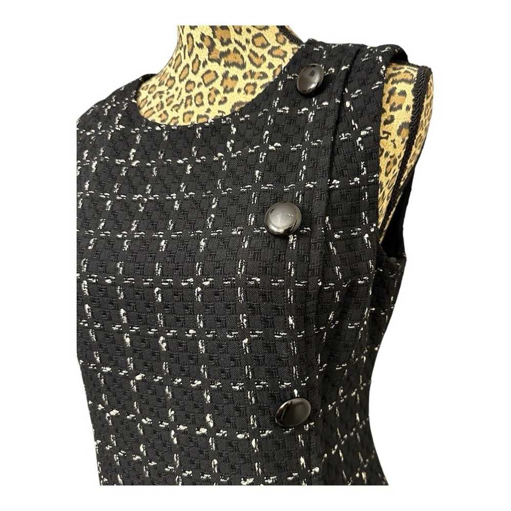 Ann Taylor Black and White Sleeveless Tweed Sheat… - image 3