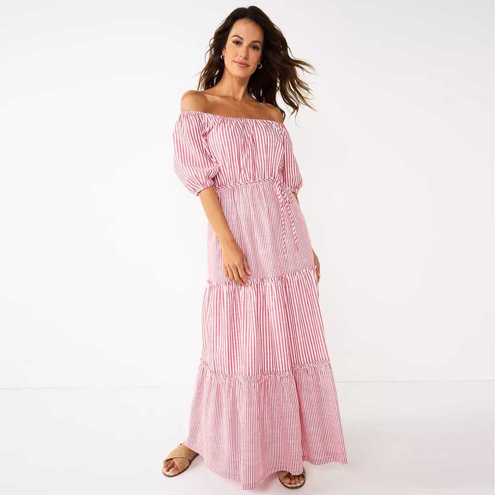 DRAPER JAMES RSVP Short Sleeve Tiered Maxi Dress - image 3