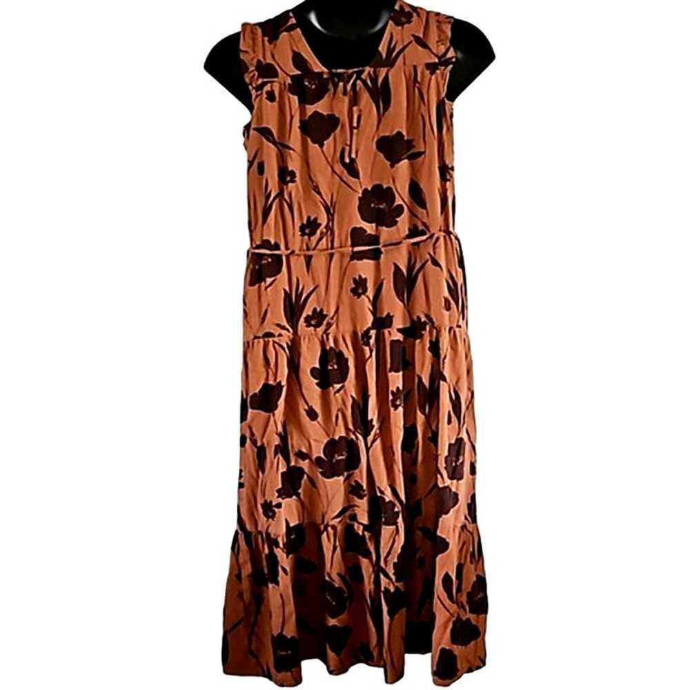 Simply Vera Wang Floral Brown Maxi Dress - Size M… - image 4