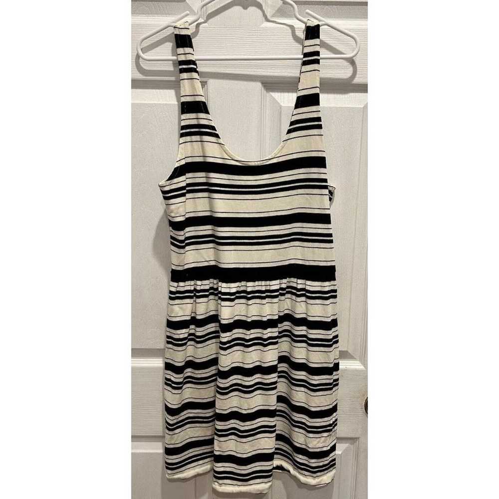 J. Crew Women's Large Villa Dress Black Ivory Str… - image 2