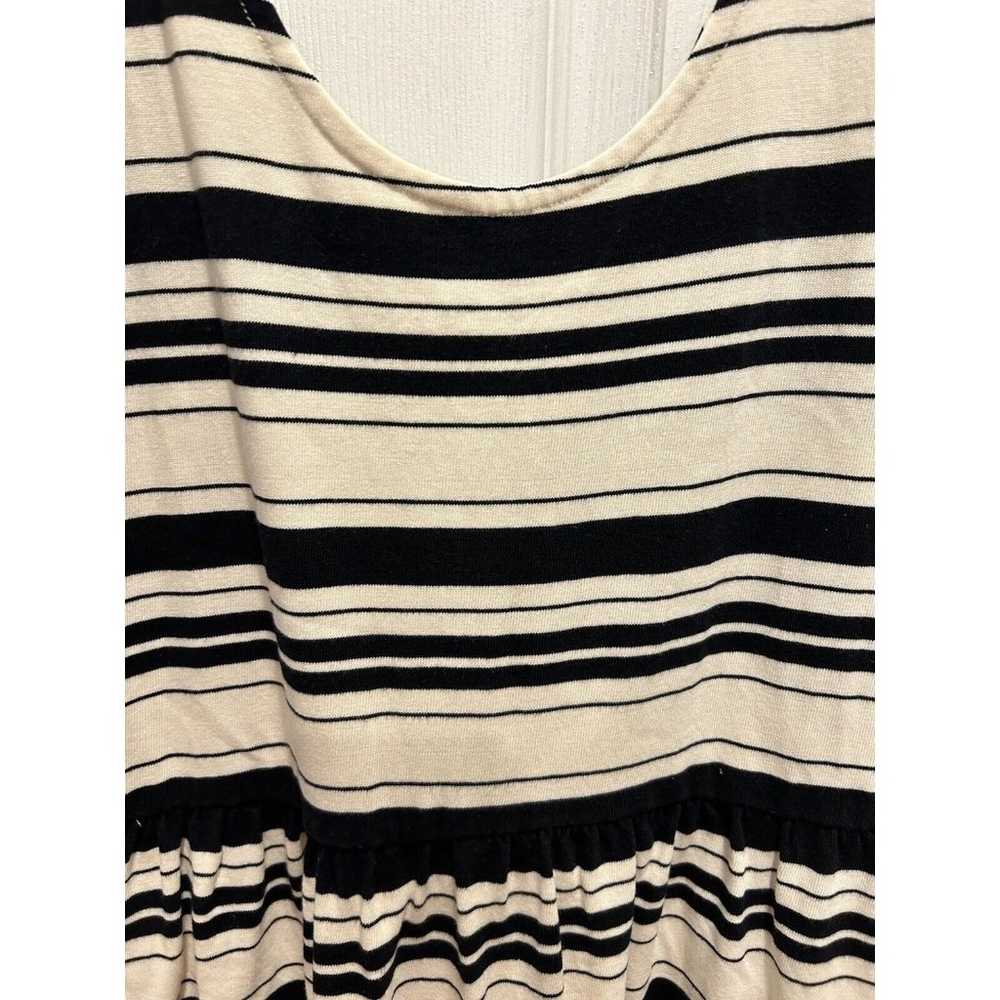 J. Crew Women's Large Villa Dress Black Ivory Str… - image 3