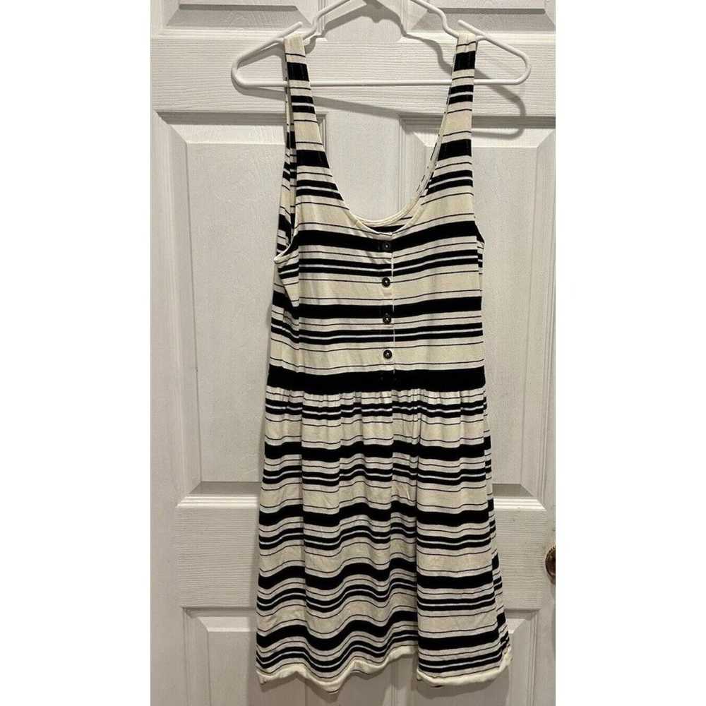 J. Crew Women's Large Villa Dress Black Ivory Str… - image 4