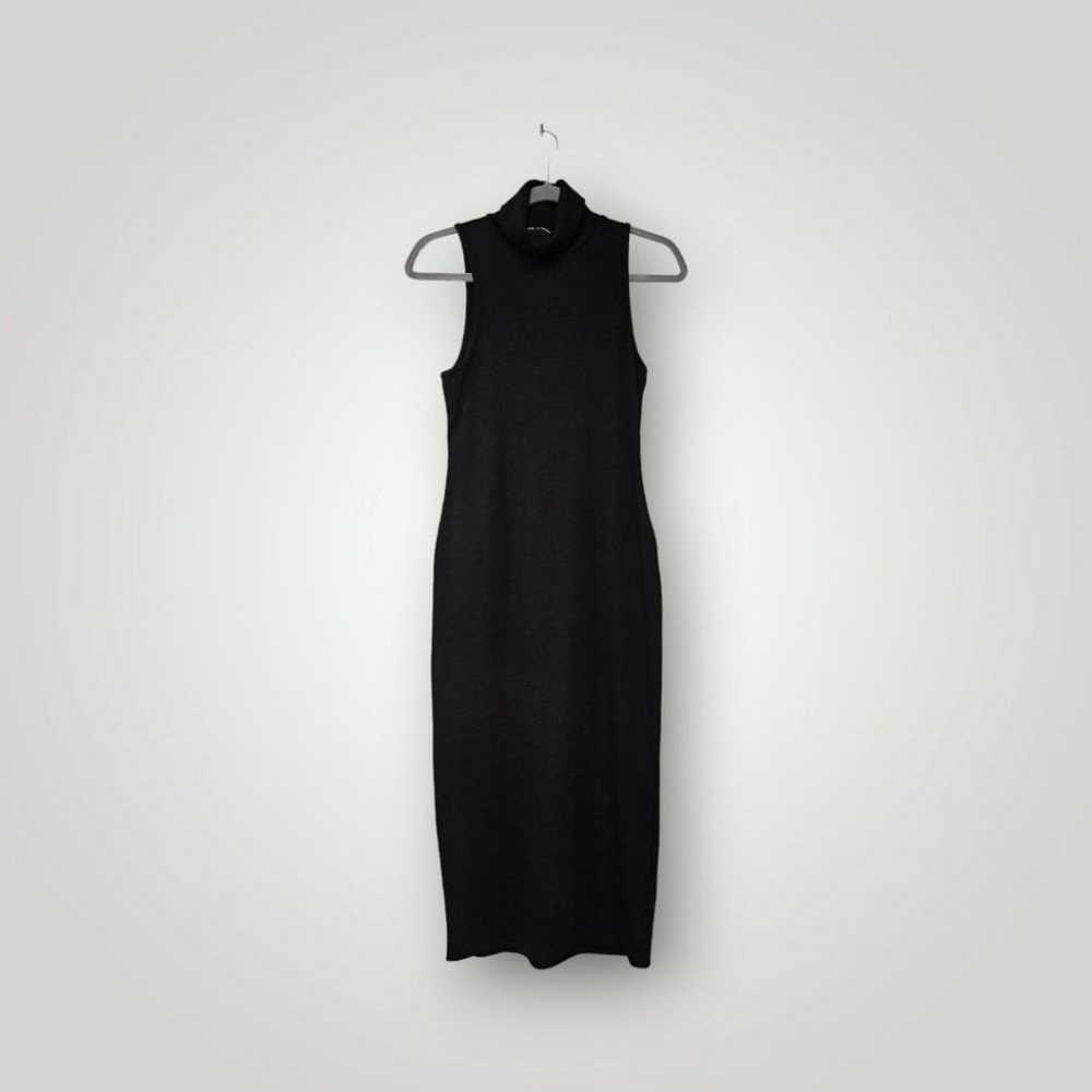 Zara Dress Womens L Black Ribbed Knit Turtleneck … - image 1