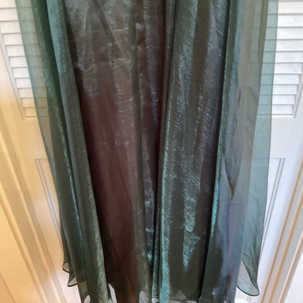 Oleg Cassini Off The Shoulder Gown Green Velvet T… - image 12