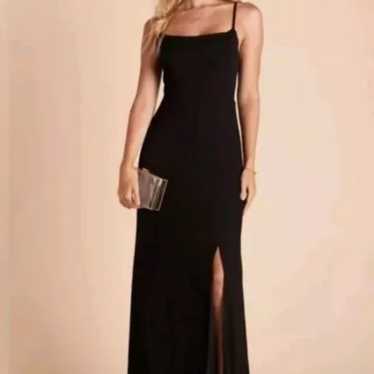 Sz S Black High Slit Formal Gown Dress Cowl Neck … - image 1