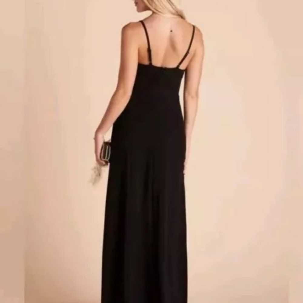 Sz S Black High Slit Formal Gown Dress Cowl Neck … - image 2