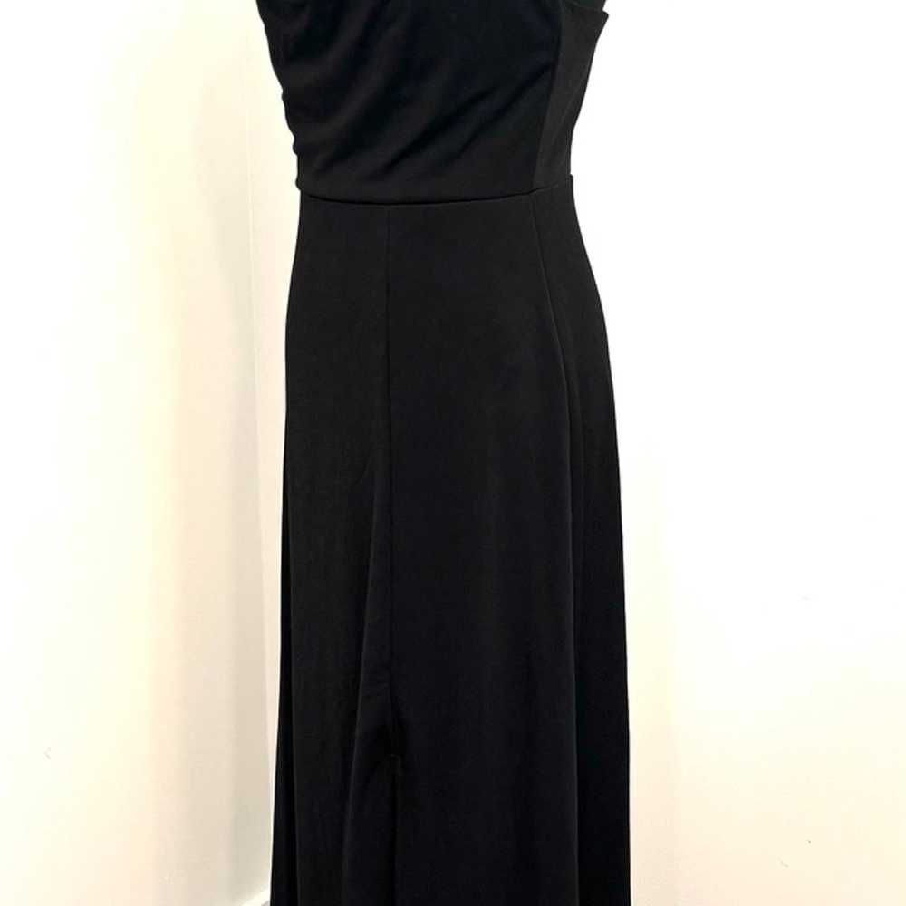 Sz S Black High Slit Formal Gown Dress Cowl Neck … - image 4