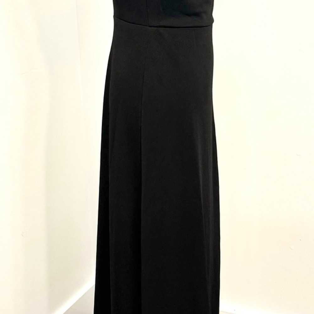 Sz S Black High Slit Formal Gown Dress Cowl Neck … - image 5