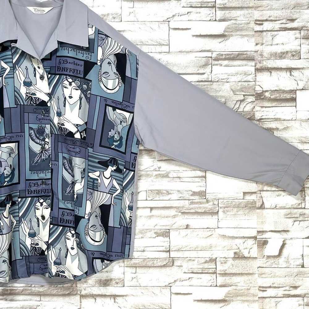 4112【PLINION】Art-style Printed Blouse Made in Jap… - image 6