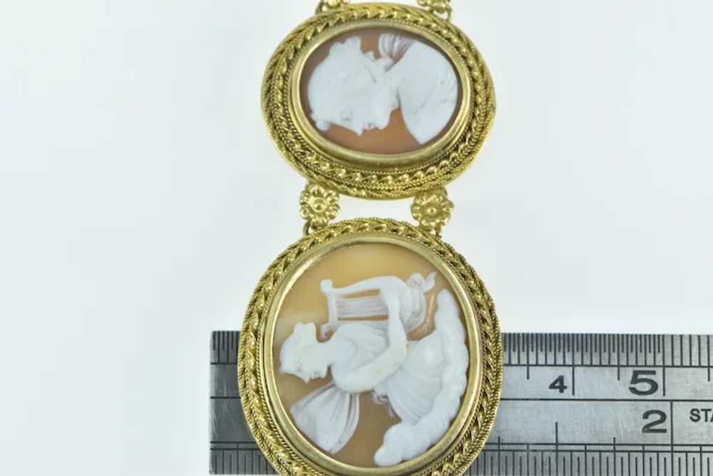 14K Victorian Hand Carved Cameo Romanesque Ladies… - image 4