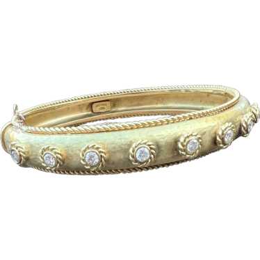 18k Yellow Gold Diamond Bangle Bracelet