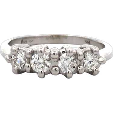 Estate 1950's Ring with Old Mine Cut Diamonds in … - image 1