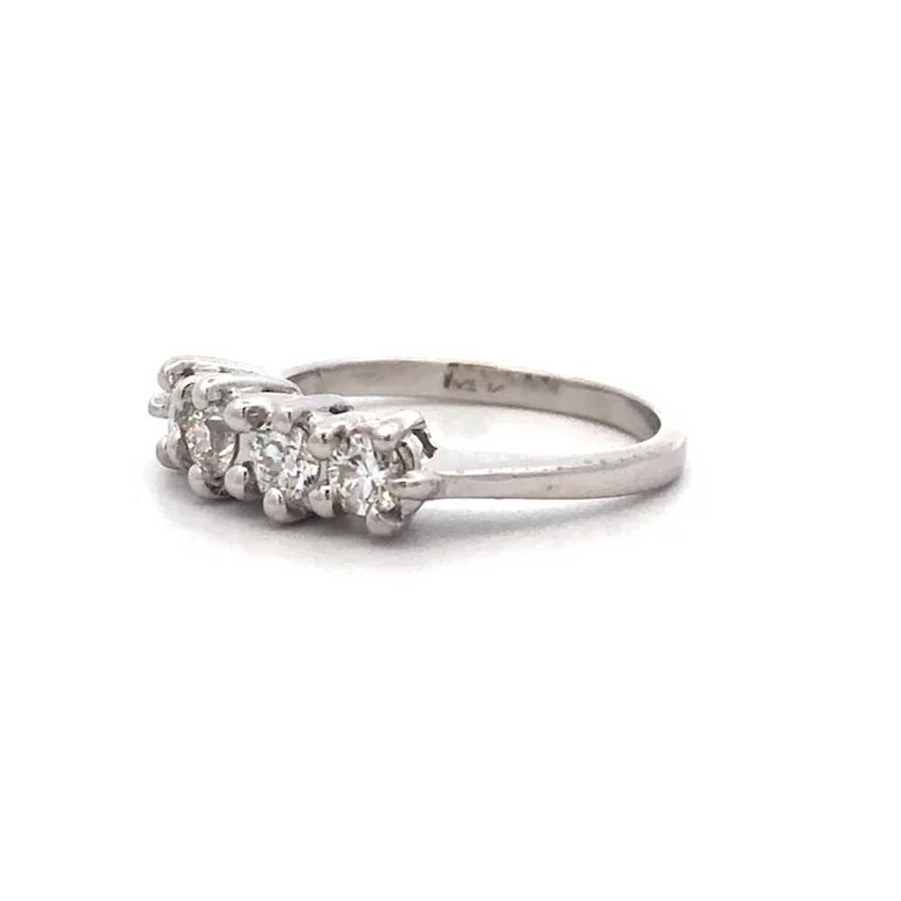 Estate 1950's Ring with Old Mine Cut Diamonds in … - image 2