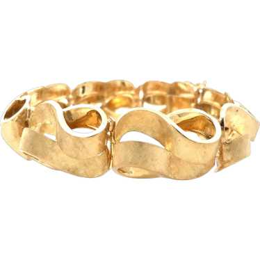 Estate 1970's 18K Yellow Gold Double Infinity Brac