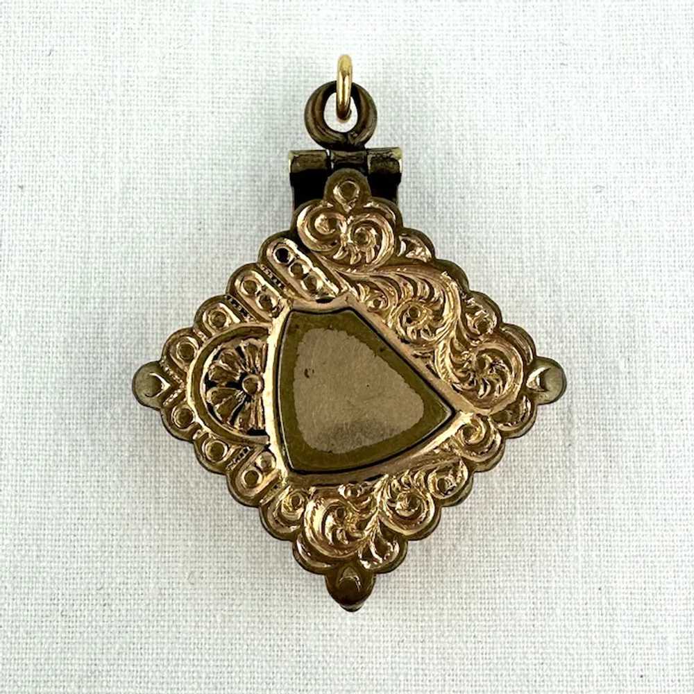 Victorian Gold Filled Locket Charm with Engraved … - image 2