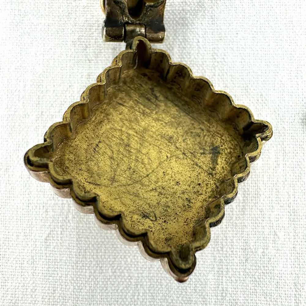 Victorian Gold Filled Locket Charm with Engraved … - image 6