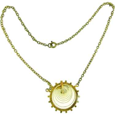 Vintage gold tone Necklace with gold tone pendant