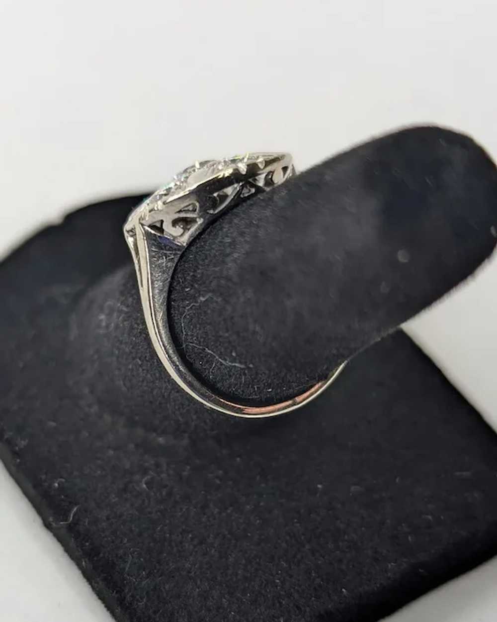 14K White Gold Lady's Combination Ring - image 2