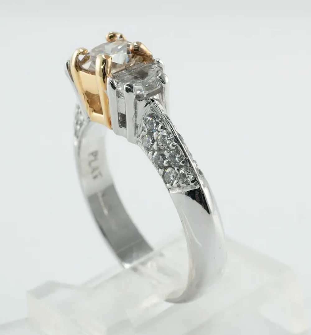 Natural Diamond Ring Round Half Moon Engagement W… - image 10