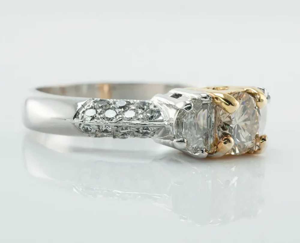 Natural Diamond Ring Round Half Moon Engagement W… - image 2