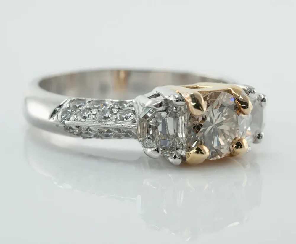 Natural Diamond Ring Round Half Moon Engagement W… - image 6