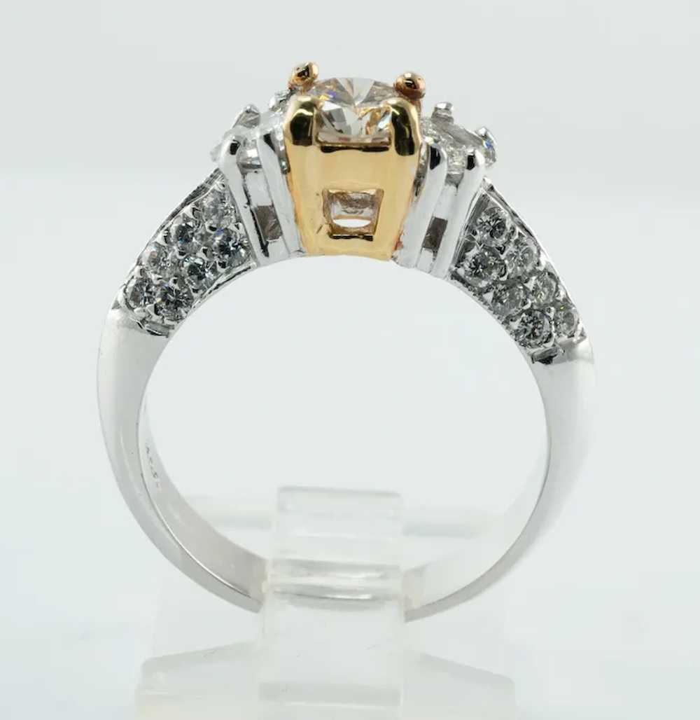 Natural Diamond Ring Round Half Moon Engagement W… - image 8