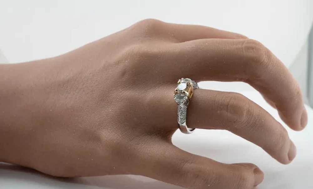 Natural Diamond Ring Round Half Moon Engagement W… - image 9