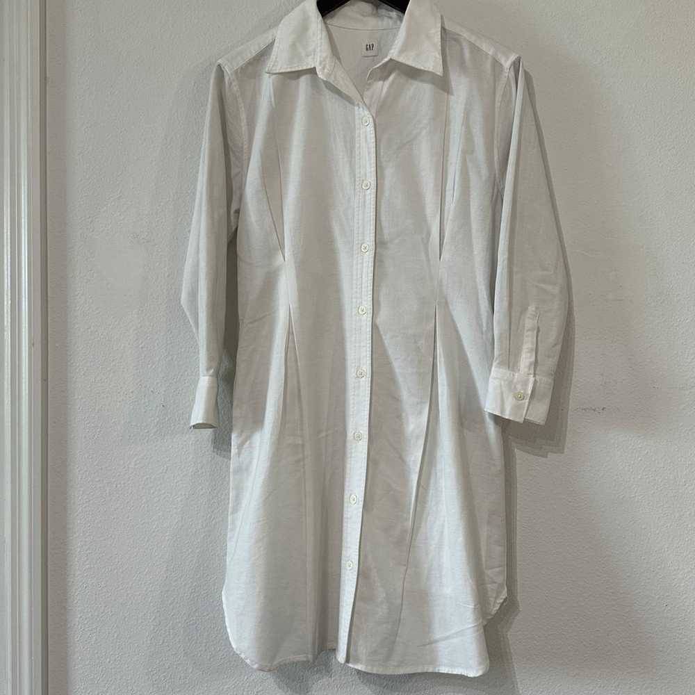 Gap Long Sleeve White Shirt Dress - image 1