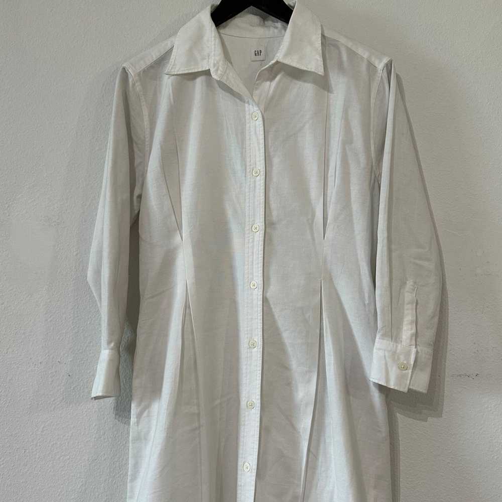 Gap Long Sleeve White Shirt Dress - image 2