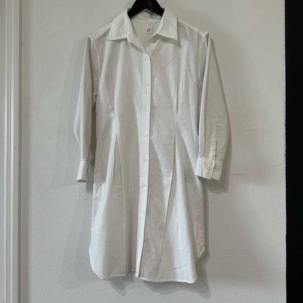 Gap Long Sleeve White Shirt Dress - image 8