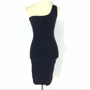 Guess Black Bodycon One Shoulder Dress Small