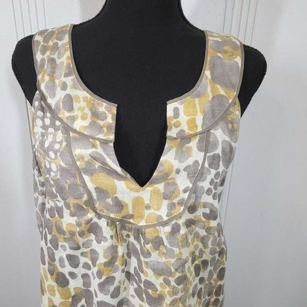 Ann Taylor Loft Yellow & Gray Linen Sleeveless Dr… - image 11