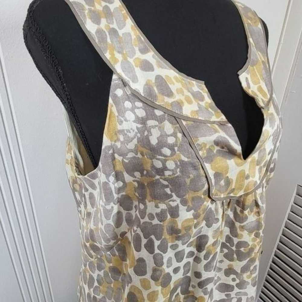 Ann Taylor Loft Yellow & Gray Linen Sleeveless Dr… - image 5