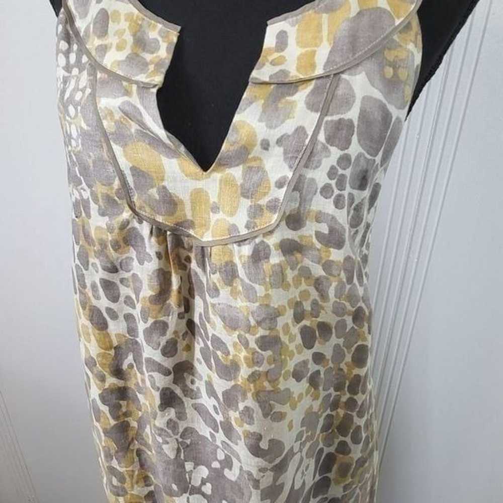 Ann Taylor Loft Yellow & Gray Linen Sleeveless Dr… - image 9