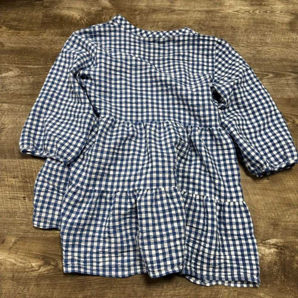 Zara Gingham Puff Sleeve Gingham Mini Dress Size … - image 10